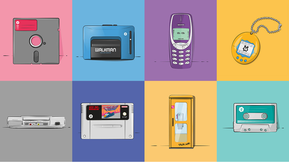 Retro Tech Illustrations Collection